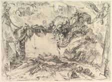 The Monumental Tablet, from Grotteschi (Grotesques), ca. 1748. Creator: Giovanni Battista Piranesi