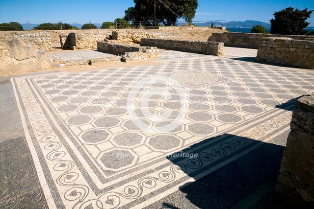 The mosaic floor of House I in the Roman city of Emporiae, Empuries, Spain, 2007. Artist: Samuel Magal