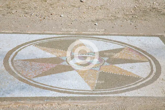 The mosaic floor of House II in the Roman city of Emporiae, Empuries, Spain, 2007. Creator: Samuel Magal.