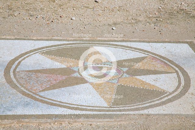 The mosaic floor of House II in the Roman city of Emporiae, Empuries, Spain, 2007. Creator: Samuel Magal.