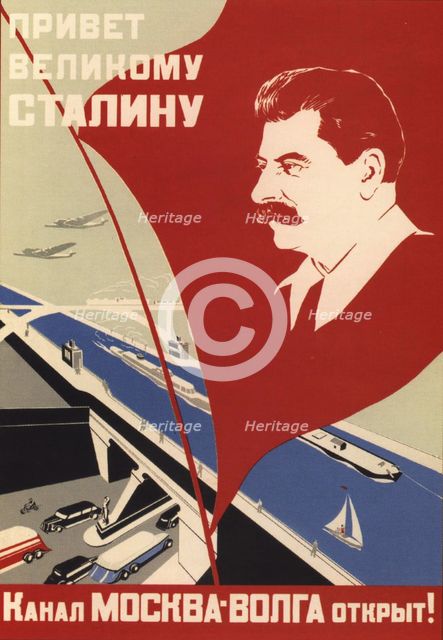 The Moscow-Volga Canal is opened, 1937.