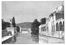 The mosque and Fountain of Abraham, Ofra (At Tayyibah), West Bank, Israel, 1895.Artist: Armand Kohl