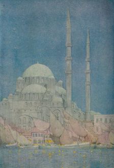 The Mosque of the Yeni-Valide-Jamissi, Constantinople 1913. Artist: Jules Guerin