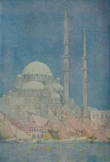 The Mosque of the Yeni-Valide-Jamissi, Constantinople 1913. Artist: Jules Guerin