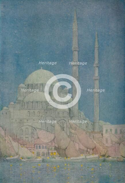 'The Mosque of the Yeni-Valide-Jamissi, Constantinople', 1913. Artist: Jules Guerin.