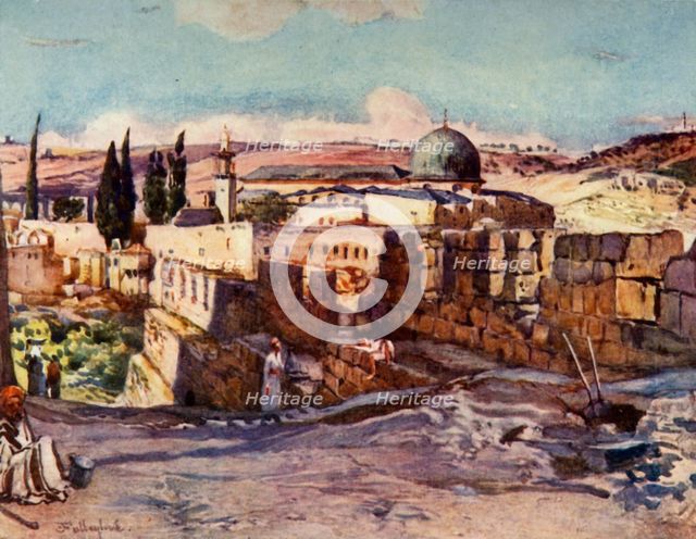 'The Mosque of El Aksa from Inside the South Wall of Jerusalem', 1902. Creator: John Fulleylove.