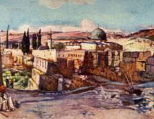 The Mosque of El Aksa from Inside the South Wall of Jerusalem 1902. Creator: John Fulleylove