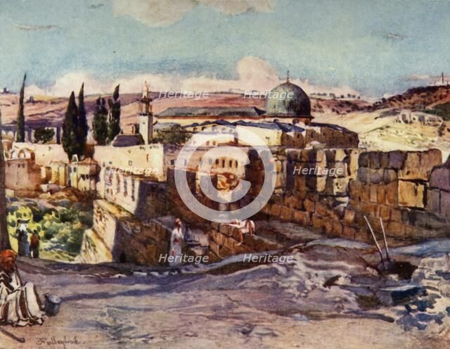 'The Mosque of El Aksa from Inside the South Wall of Jerusalem', 1902. Creator: John Fulleylove.
