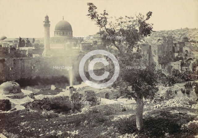 The Mosque of Omar, Jerusalem, 1857. Creator: Francis Frith.