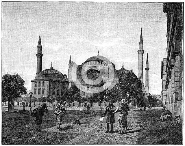 'The Mosque of Santa Sophia, Constantinople', 1900. Artist: Unknown