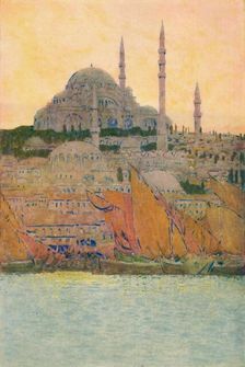 The Mosque of Suleiman at Constantinople 1913. Artist: Jules Guerin