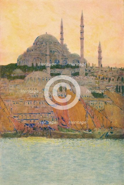 'The Mosque of Suleiman at Constantinople', 1913. Artist: Jules Guerin.
