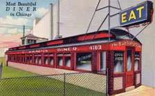The Most Beautiful Diner in Chicago postcard, 1942