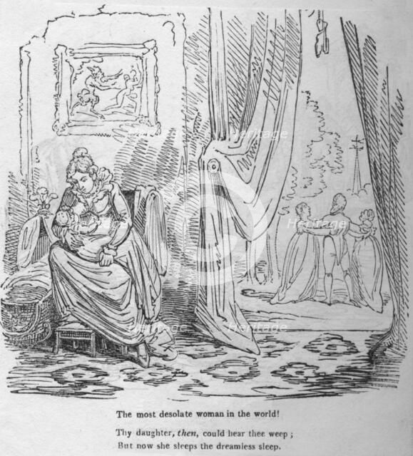 'The most desolate woman in the world', c1820. Creator: George Cruikshank.