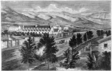 The Mormon temple and Prophet's Block, Salt Lake City, Utah