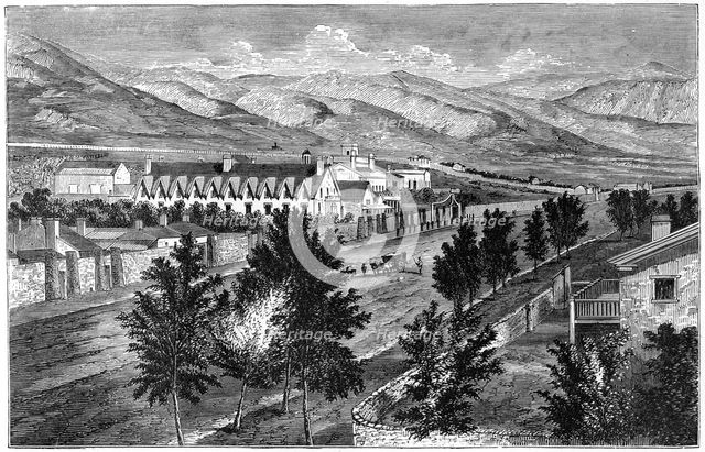 The Mormon temple and Prophet's Block, Salt Lake City, Utah. Artist: Unknown