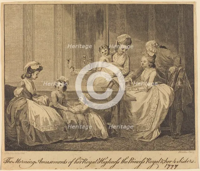 The Morning Amusements of her Royal Highness, 1782. Creator: William Blake.
