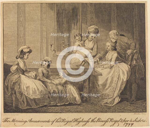 The Morning Amusements of her Royal Highness, 1782. Creator: William Blake.