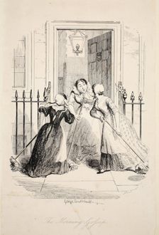 The Morning Gossip,from The Greatest Plague of Life, pub. 1847. Creator: George Cruikshank (1792-1878)