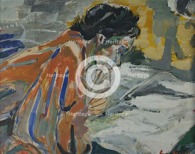 The morning paper, (c1940s). Creator: Eric Hallstrom.