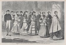 The Morning Walk - The Young Ladies School Promenading the Avenue (Harper's Wee..., March 28, 1868. Creator: Unknown