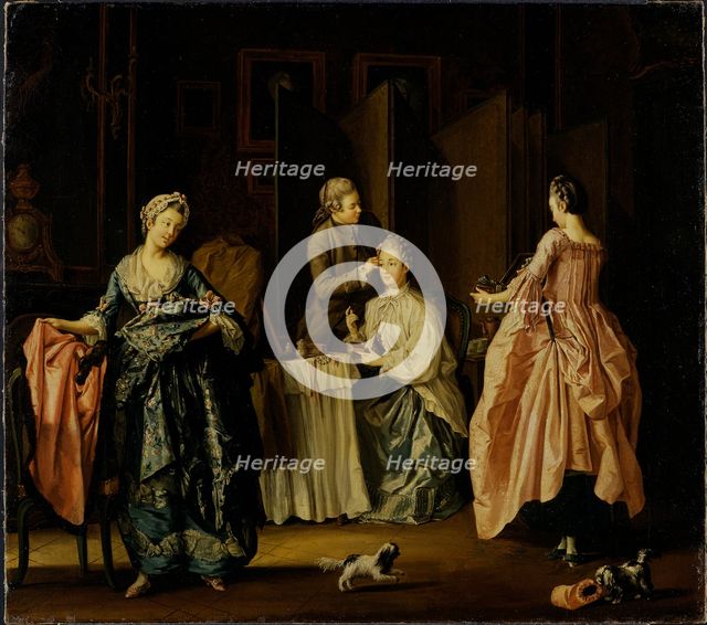 The Morning Toilet. Boudoir Scene, mid-18th-early 19th century. Creator: Per Hillestrom.