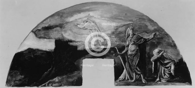 The Moral and Divine Law: Moses Receives the Law on Mount Sinai..., 1903. Creator: John La Farge.