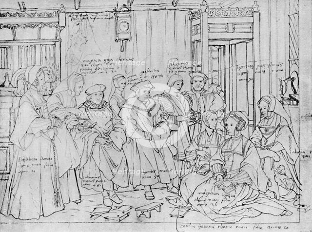 'The More Family, from the Sketch by Holbein at Basle Museum', 1527, (1903). Artist: Hans Holbein the Younger.
