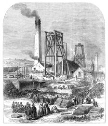 The Morley Main Colliery, near Dewsbury, after the explosion, 1872. Creator: Unknown