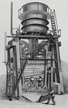 The Morse cotton baling press, John H. Ladd and Co. New York, United States, 1883. Creator: Unknown