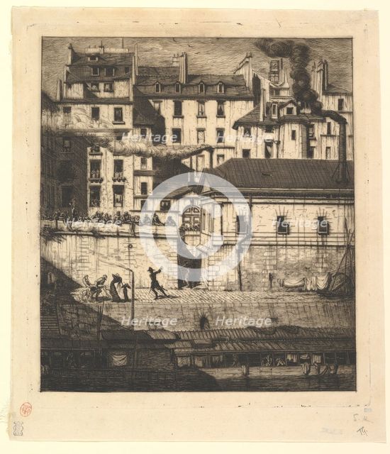 The Mortuary, Paris (La Morgue), 1854. Creator: Charles Meryon.