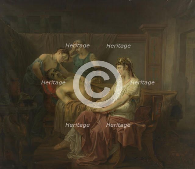 The Mortally wounded Mark Anthony with Cleopatra, 1823-1825. Creator: Louis Moritz.
