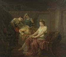 The Mortally wounded Mark Anthony with Cleopatra, 1823-1825. Creator: Louis Moritz