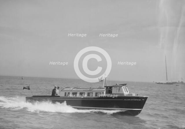 The motor boat 'Island Enterprise', S.I.W. Steam Packet Co., 1933. Creator: Kirk & Sons of Cowes.