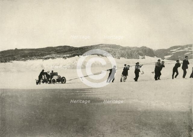 'The Motor-Car in Soft Snow, after the return of the Ship', c1908, (1909).  Artist: Unknown.