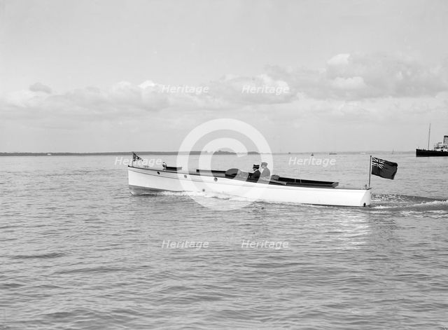 The motor launch 'Wendy' under way, 1913. Creator: Kirk & Sons of Cowes.