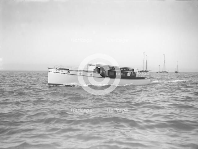 The motor launch 'Cygnet' under way, 1912. Creator: Kirk & Sons of Cowes.