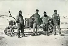 The Motor Party (Left to right - Lashly, B.C. Day, Lieut. Evans, Hooper) October 1911, (1913). Artist: Herbert Ponting