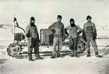 The Motor Party (Left to right - Lashly, B.C. Day, Lieut. Evans, Hooper) October 1911, (1913). Artist: Herbert Ponting