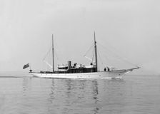 The motor yacht Atair under way, 1914. Creator: Kirk & Sons of Cowes