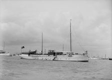 The motor yacht La Toquade at anchor, 1939. Creator: Kirk & Sons of Cowes