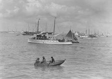 The motor yacht Silver Cloud under way, 1920. Creator: Kirk & Sons of Cowes