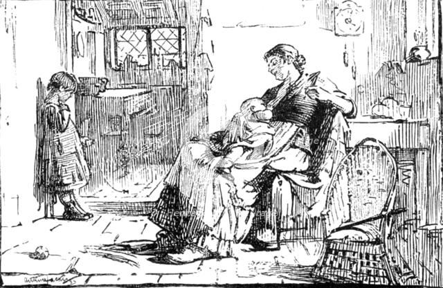 The Mother, by A. Hacker:...Institute of Painters in Oil Colours, 1883. Creator: Dawson.