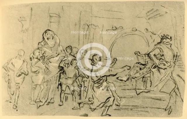 'The Mother of the Maccabees before Antiochus', c1759, (1928). Artist: Giovanni Domenico Tiepolo.