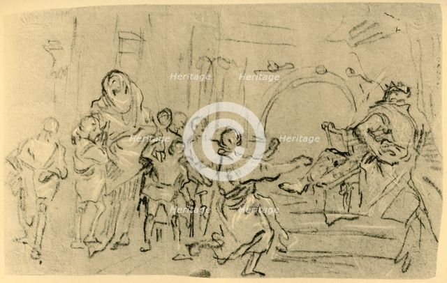 'The Mother of the Maccabees before Antiochus', c1759, (1928). Artist: Giovanni Domenico Tiepolo.