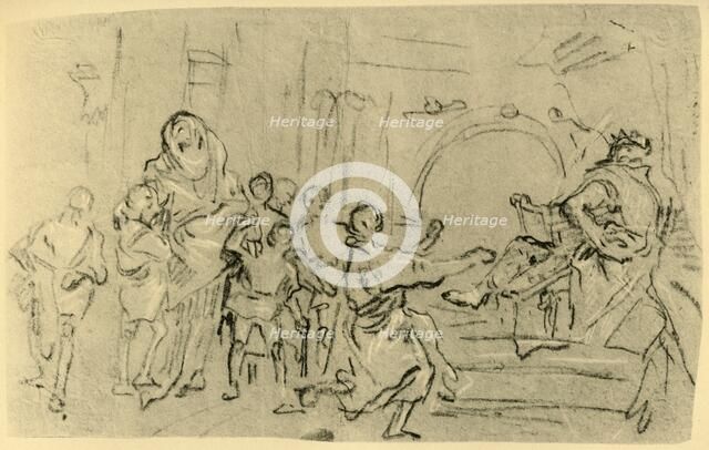 'The Mother of the Maccabees before Antiochus', c1759, (1928). Artist: Giovanni Domenico Tiepolo.