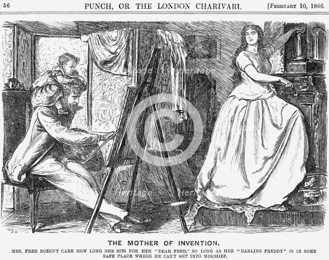 'The Mother of Invention', 1866. Artist: George du Maurier