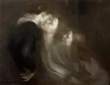 The Motherly Kiss late 1890s. Artist: Eugene Carriere