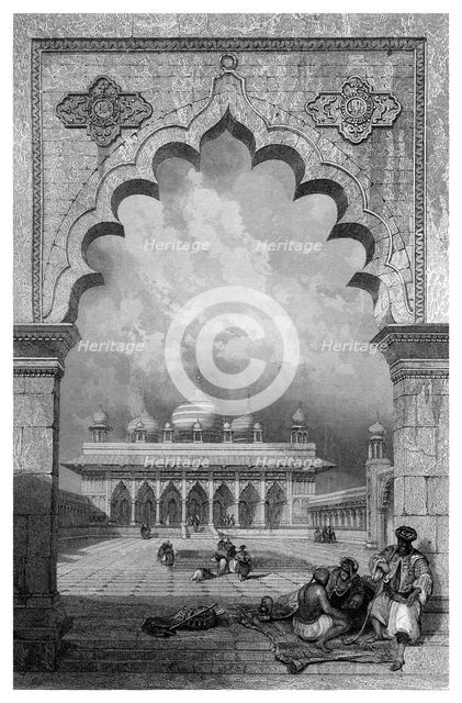 'The Moti Musjid or Pearl Mosque, Agra, Hindustan'.Artist: James Gardner