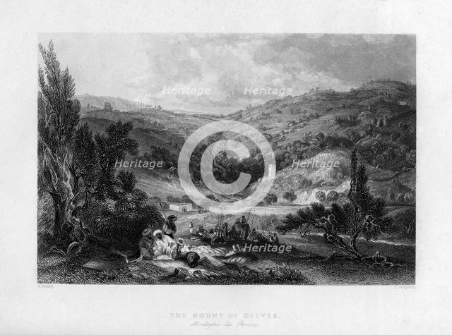 The Mount of Olives, Israel, 1841.Artist: E Benjamin